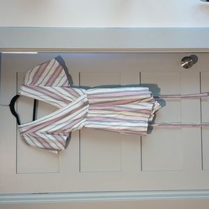 Pink and blue striped romper size small altar'd state